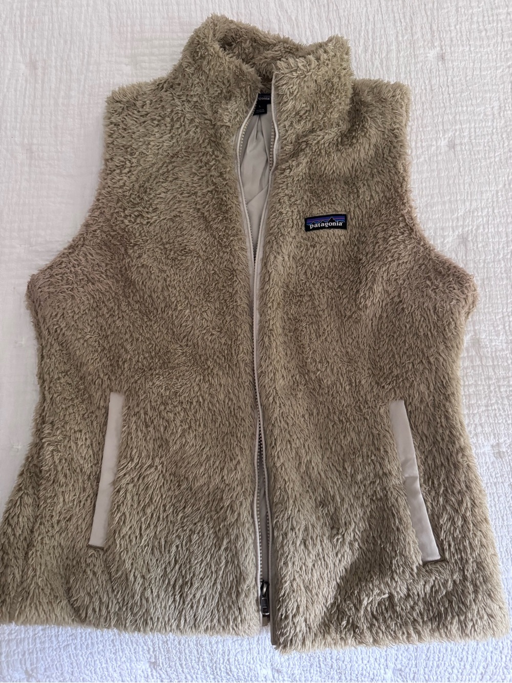 Patagonia Plush Fleece Vest in Taupe Beige